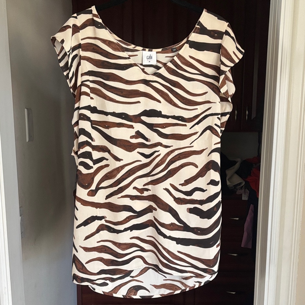 CAbi Zebra Print Women's Top